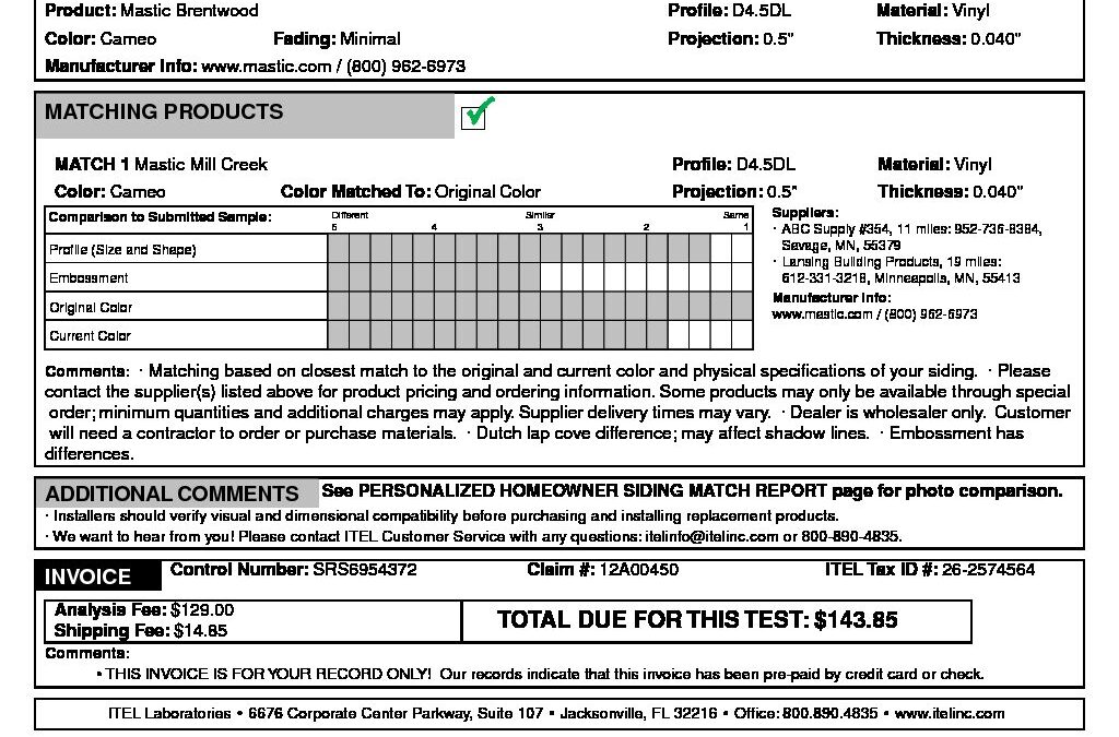 how much does an itel report cost